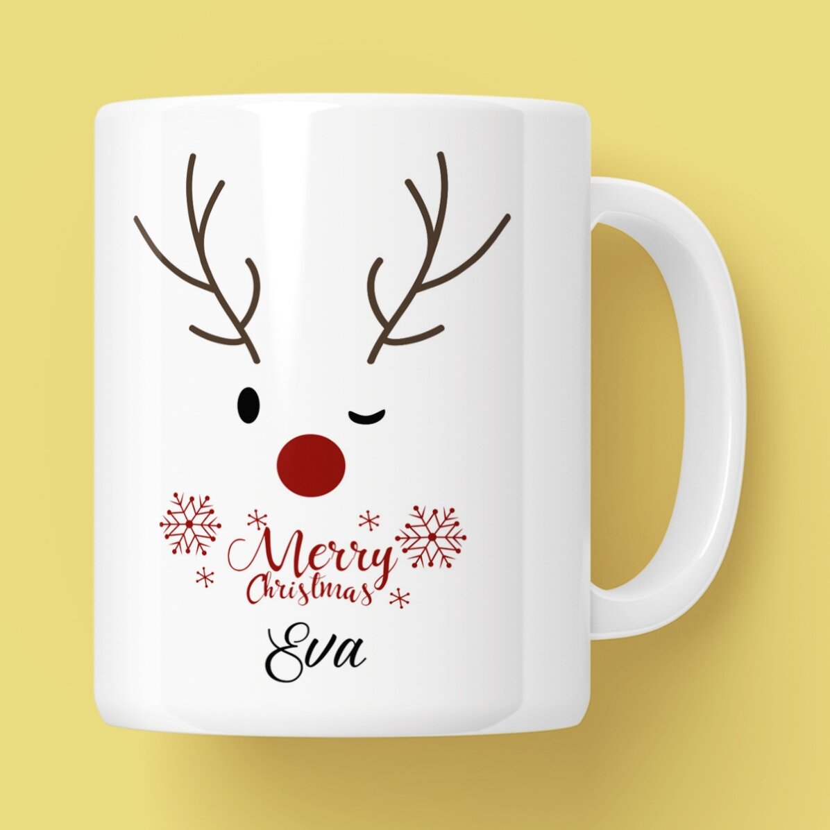 Cană personalizată cu text - Reindeer