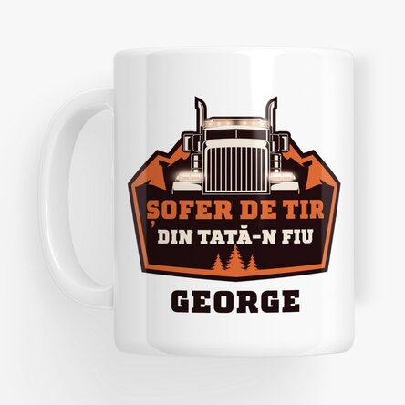 Cană personalizată cu text - Șofer de tir