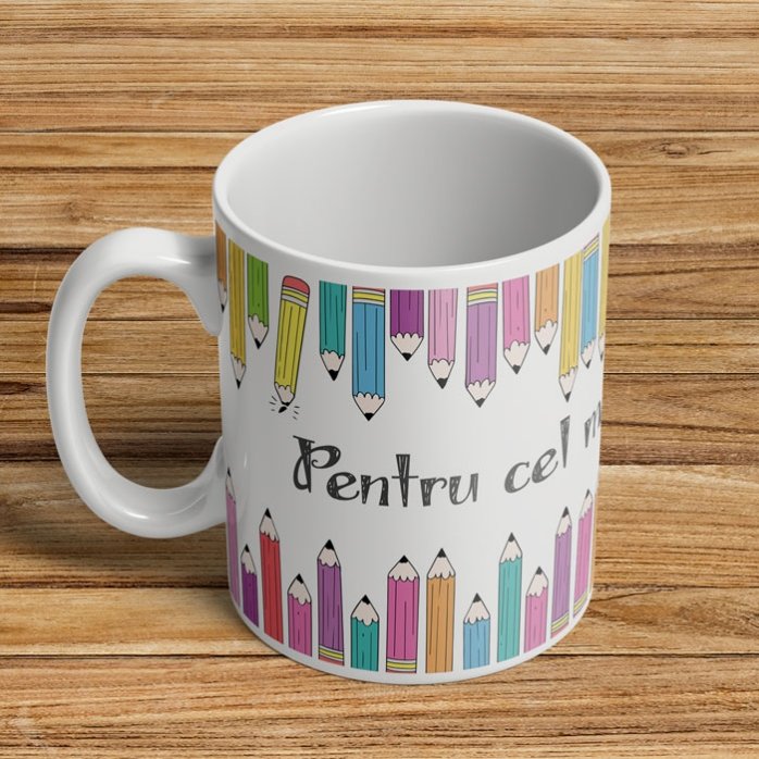 Cană personalizată cu text - Creioane colorate