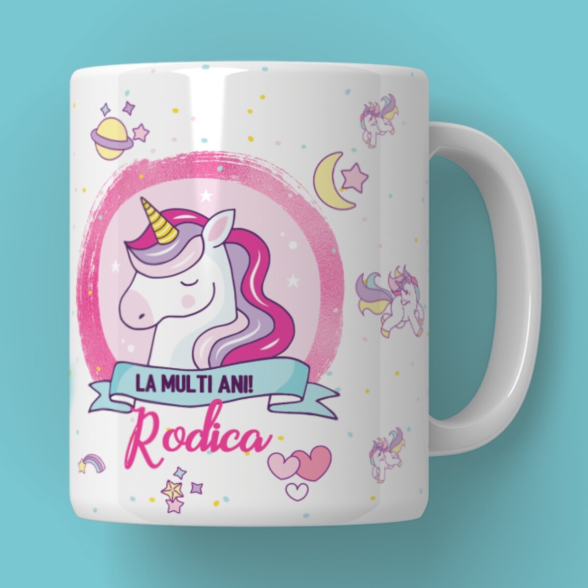 Cană personalizată cu text - Unicorni