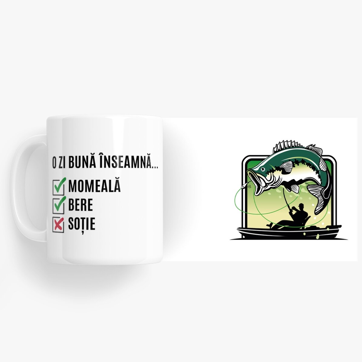 Cană personalizată cu text - Ziua pescarului