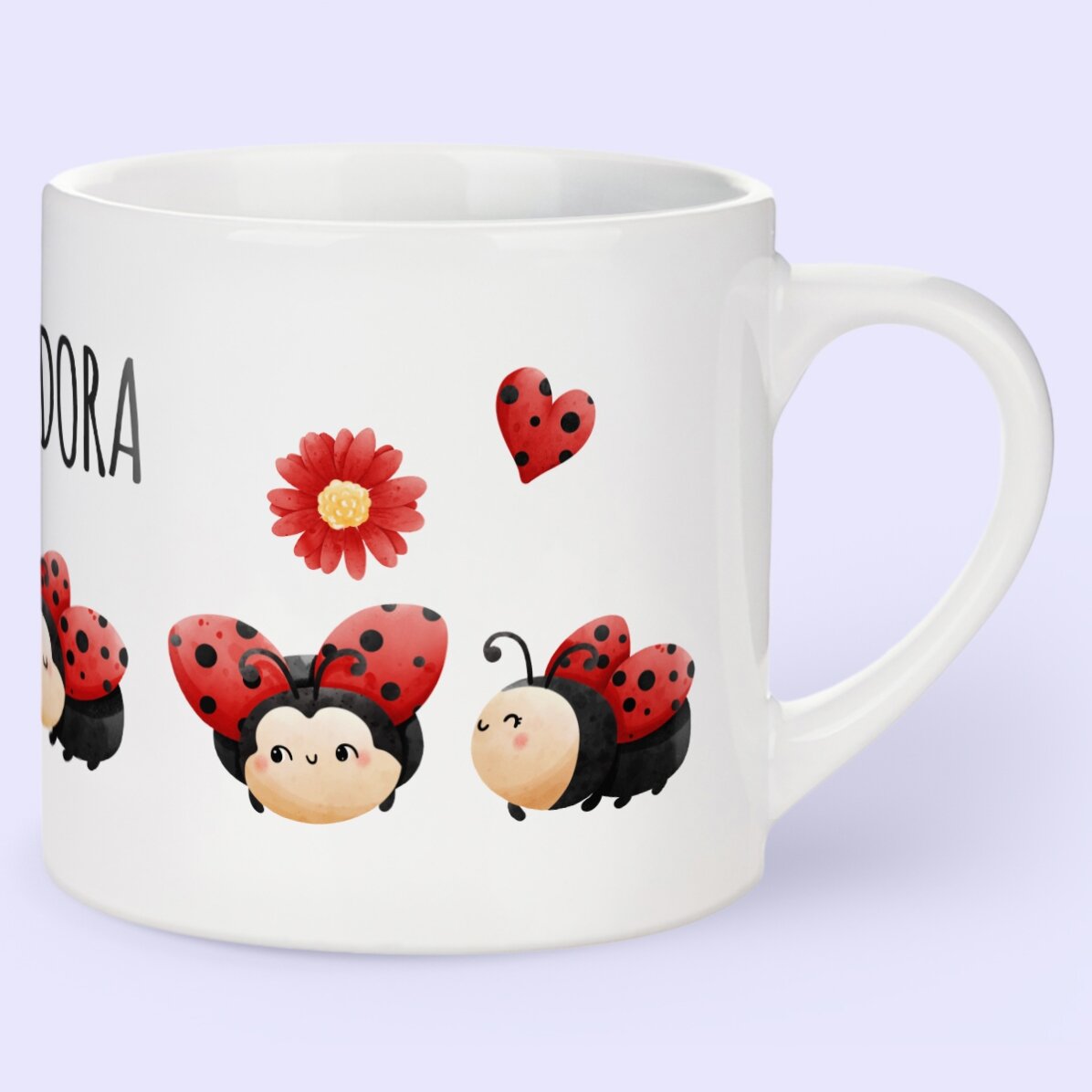 Cană personalizată pentru copii cu nume - Buburuză