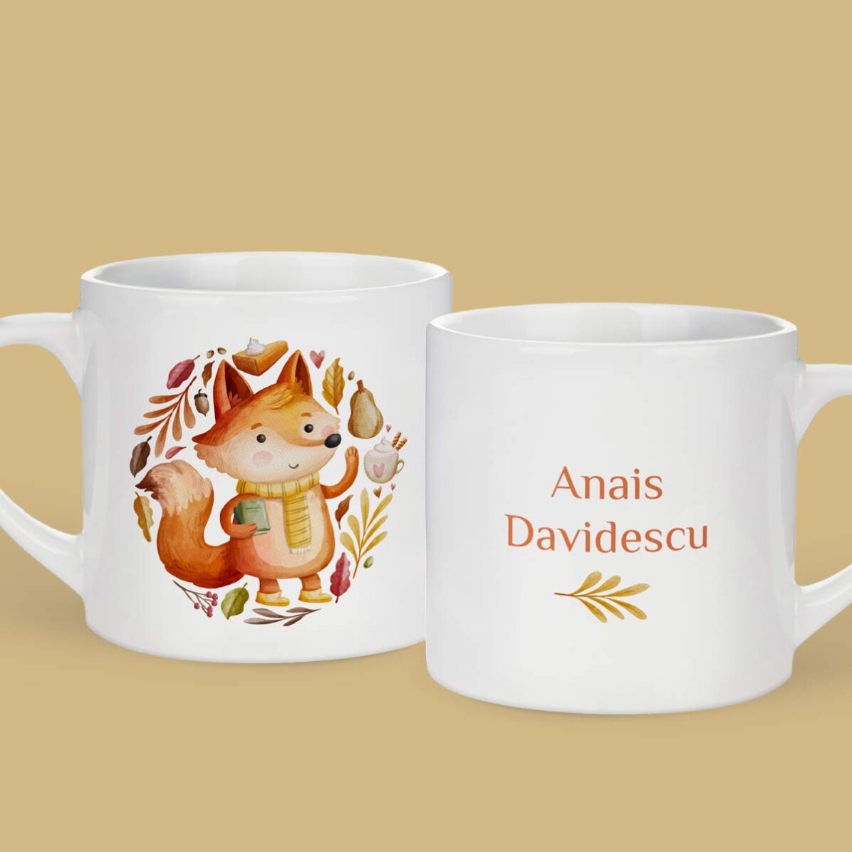 Cană personalizată pentru copii cu nume - Toamnă