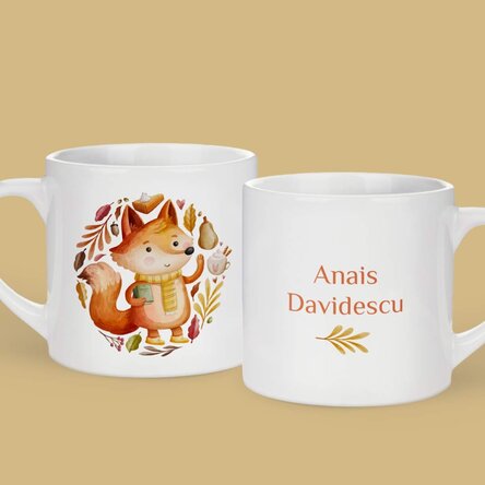 Cană personalizată pentru copii cu nume - Toamnă