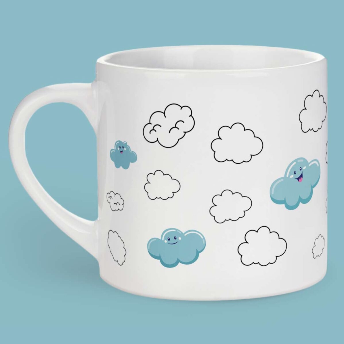 Cană personalizată pentru copii cu text - Norișorul vesel