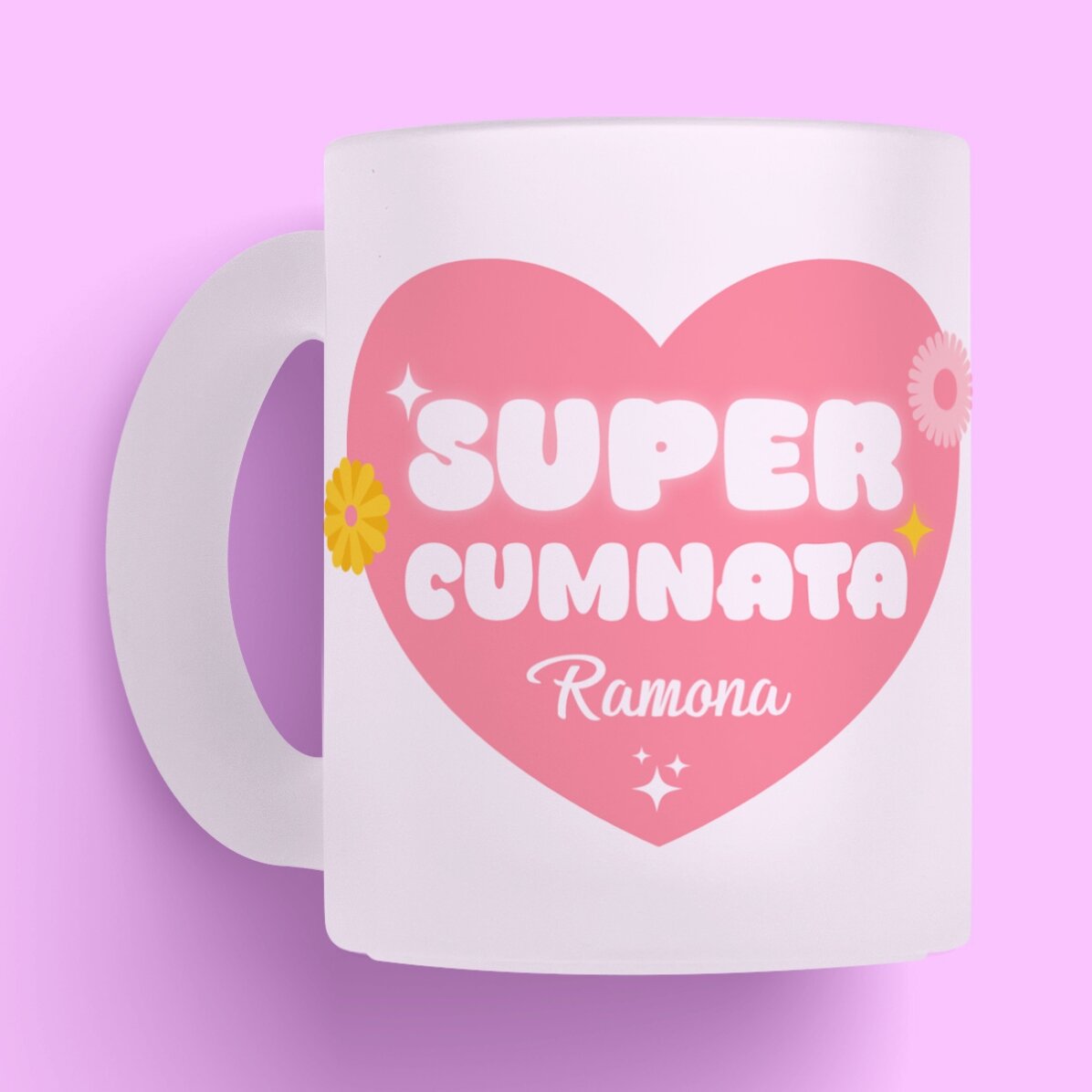 Персонализирана чаша от матирано стъкло с надпис – „Супер снаха“