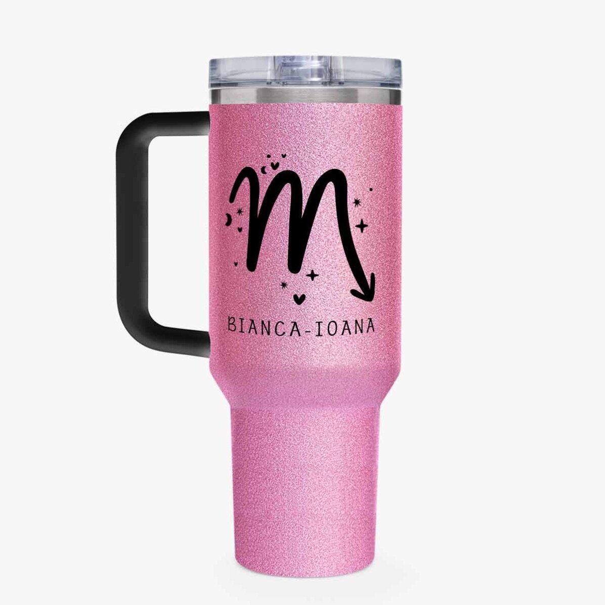 Cană termos cu mâner și pai personalizată cu mesaj - Zodia Scorpion