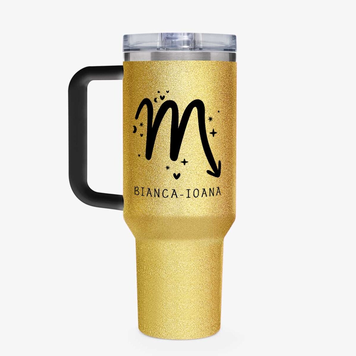 Cană termos cu mâner și pai personalizată - Zodia Scorpion