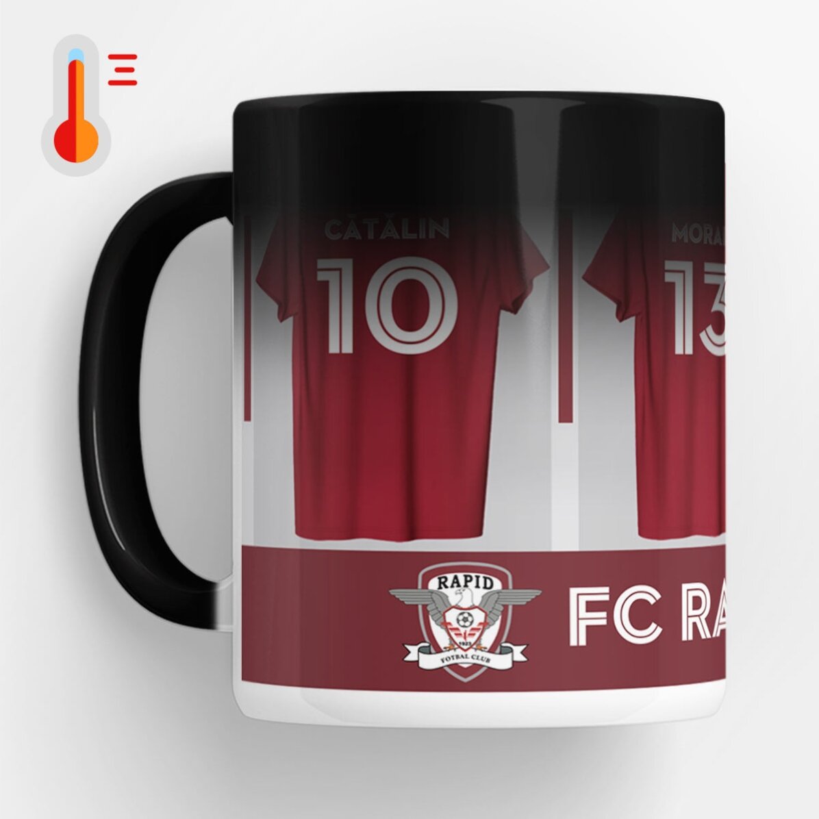 Cană termosensibilă FC Rapid 1923 personalizată cu nume și număr - Tricourile jucătorilor