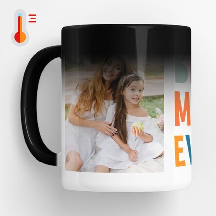 Cană termosensibilă personalizată cu 2 poze - Best mom ever!