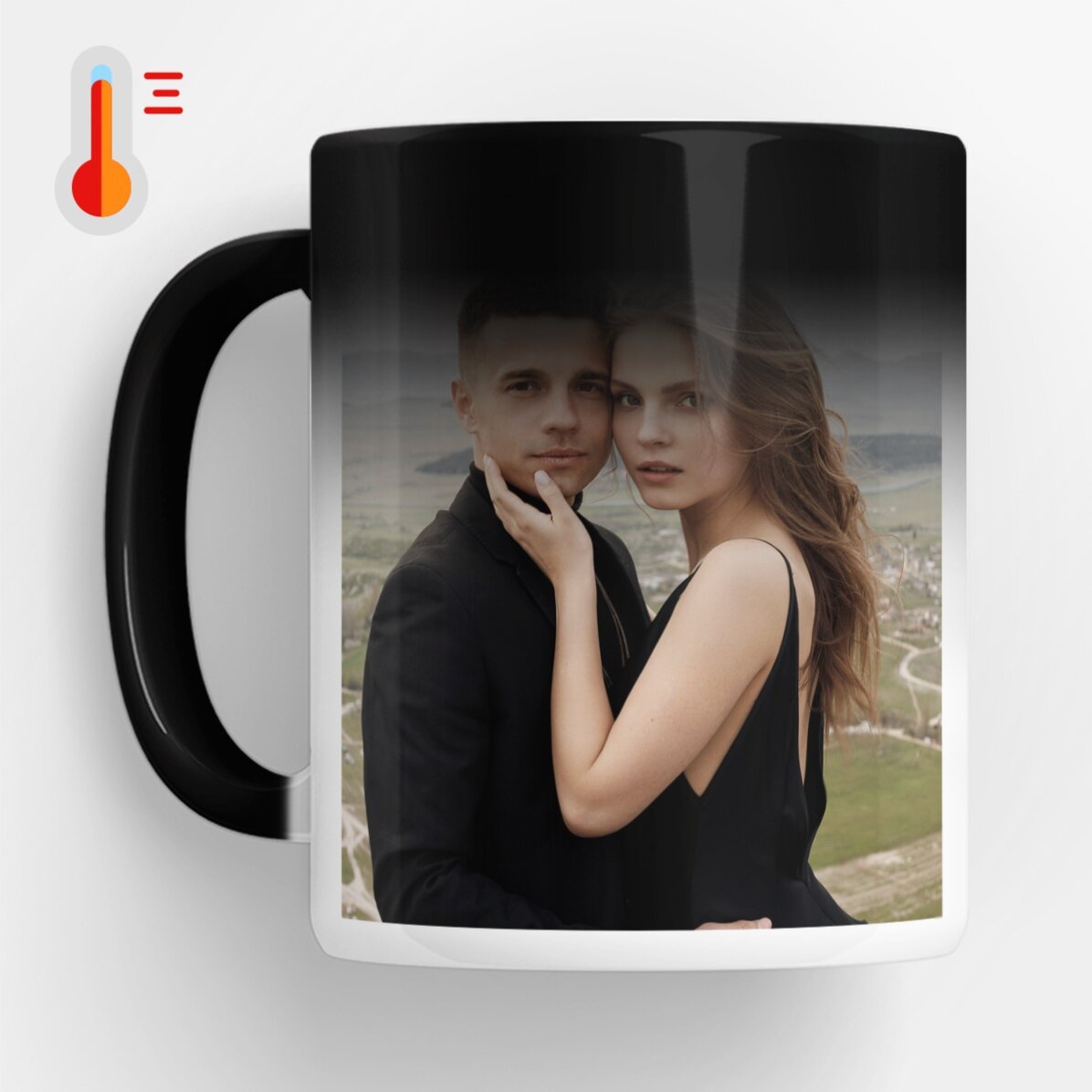 Cană termosensibilă personalizată cu 2 poze 