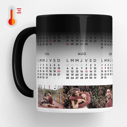 Cană termosensibilă personalizată cu calendar și 6 poze