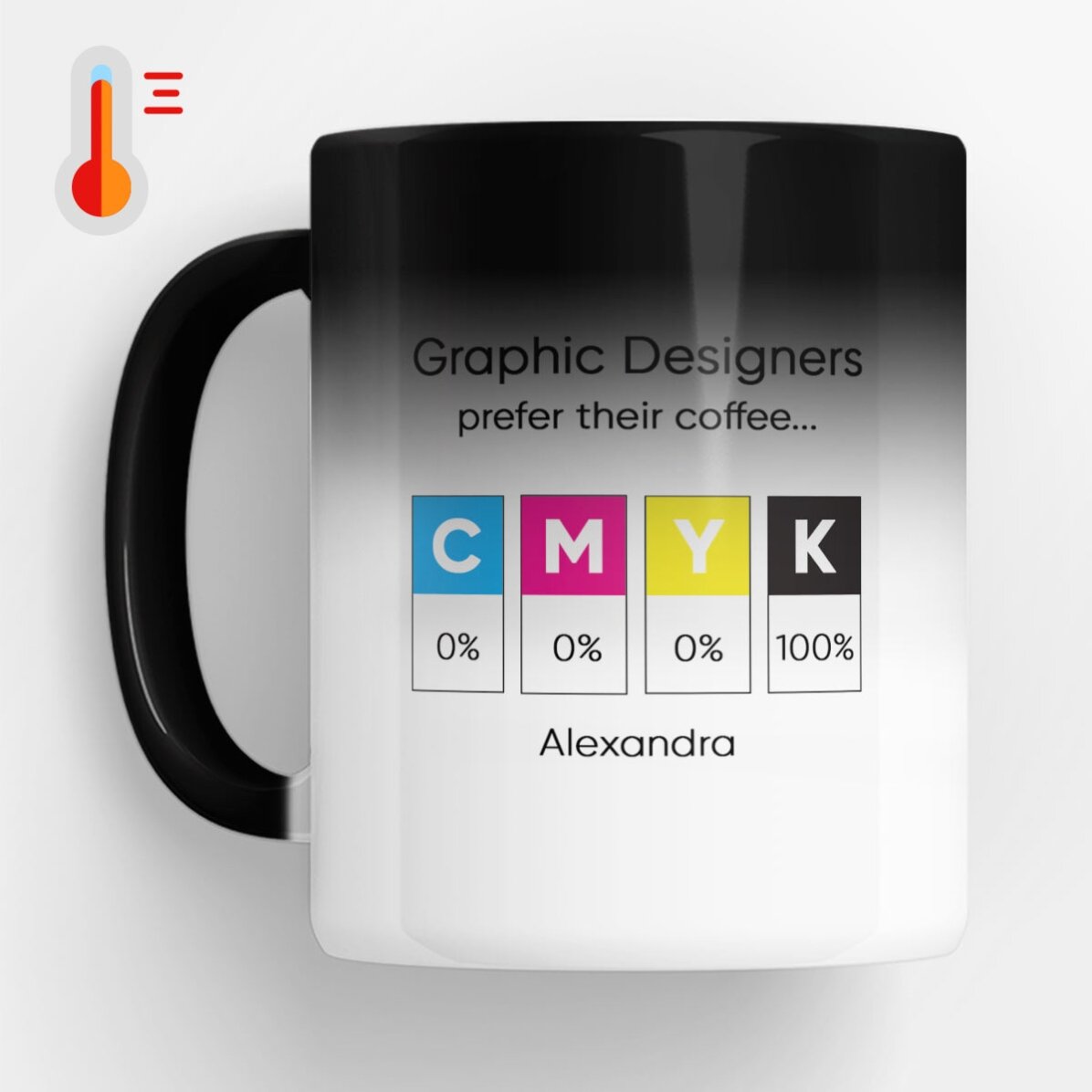 Cană termosensibilă personalizată cu mesaj - Graphic Designer 