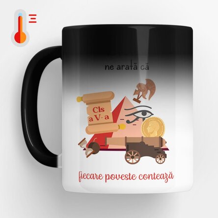 Cană termosensibilă personalizată cu mesaj - Profesor de Istorie