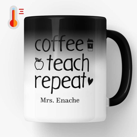 Cană termosensibilă personalizată cu mesaj - Repeat