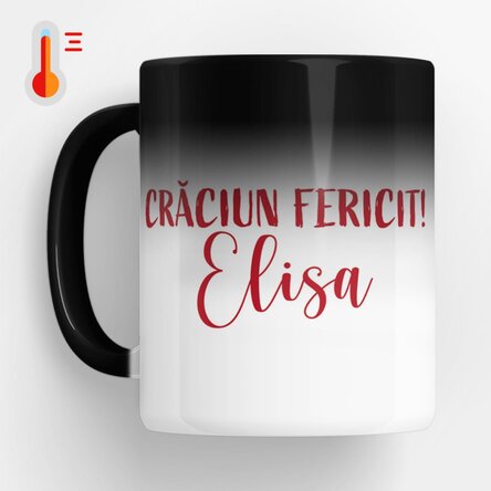 Cană termosensibilă personalizată cu nume - Christmas Princess