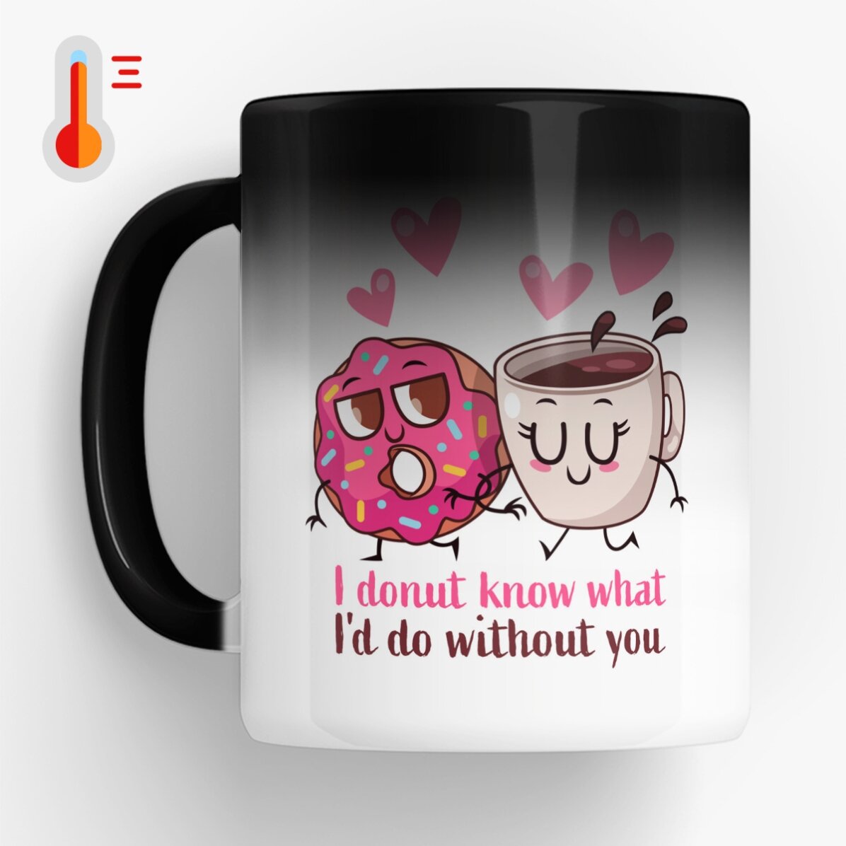 Cană termosensibilă personalizată cu nume - Doughnut Love