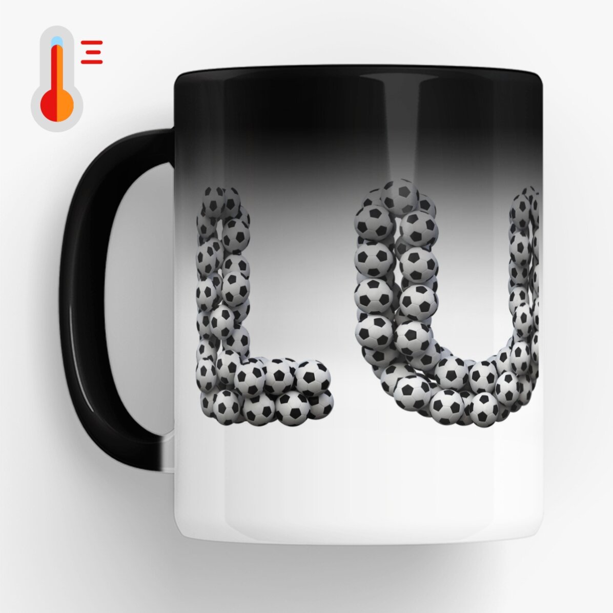 Cană termosensibilă personalizată cu nume - Fotbal 