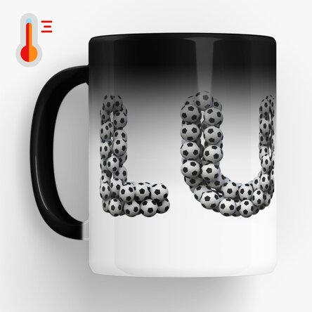 Cană termosensibilă personalizată cu nume - Fotbal 