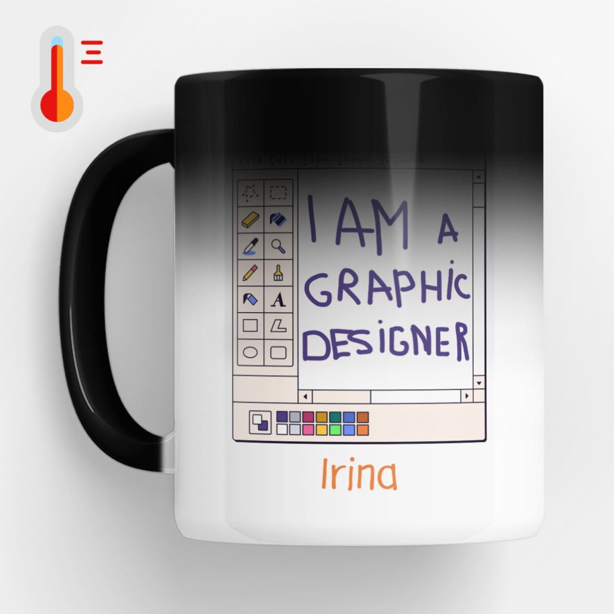 Cană termosensibilă personalizată cu nume - Graphic Designer 