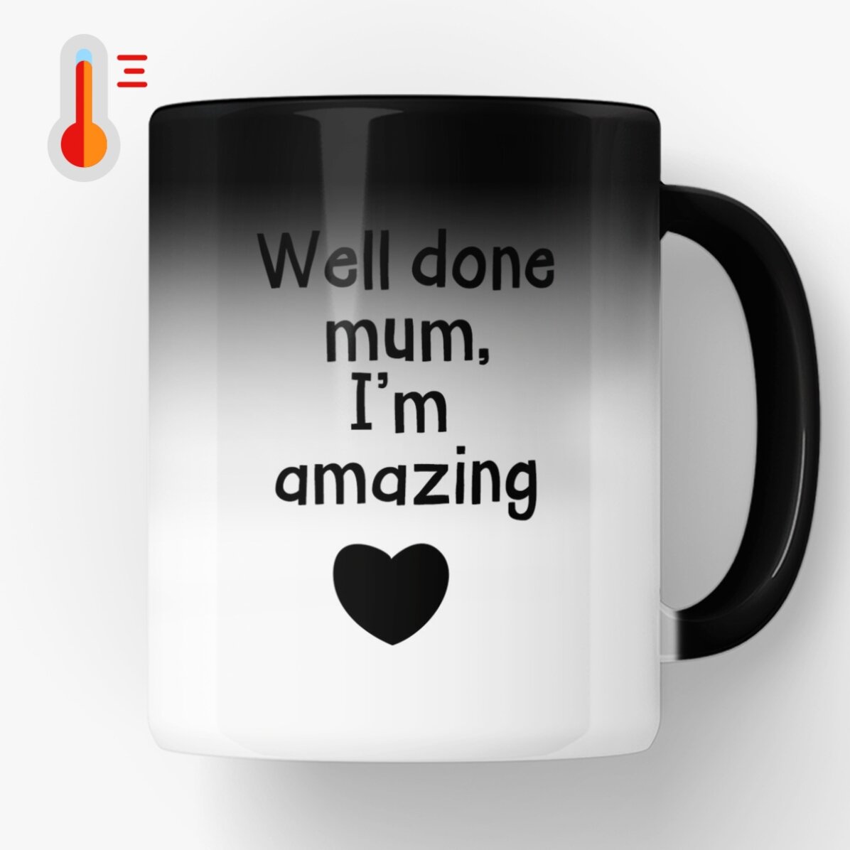 Cană termosensibilă personalizată cu o poză și text - Well done mum