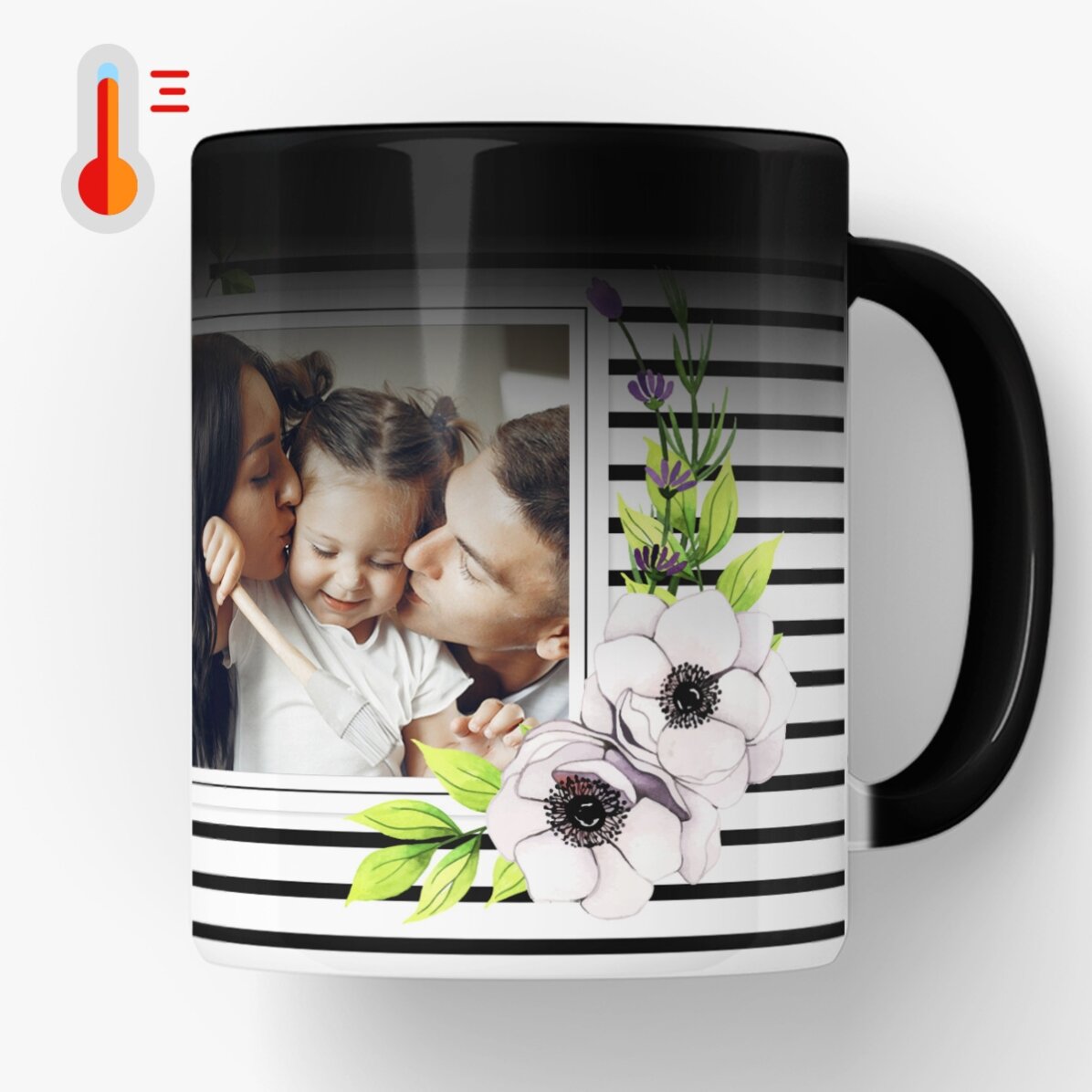 Cană termosensibilă personalizată cu poză - model family 