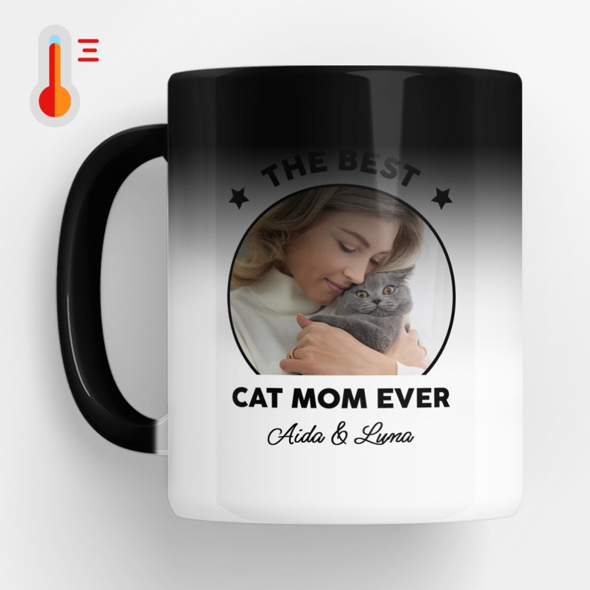 Cană termosensibilă personalizată cu poză și mesaj - Best