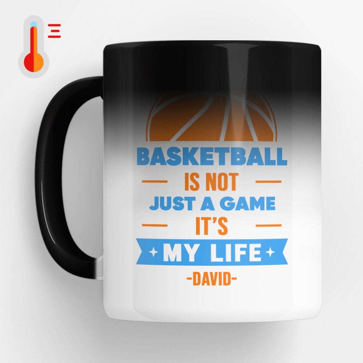 Cană termosensibilă personalizată cu text - Baschet