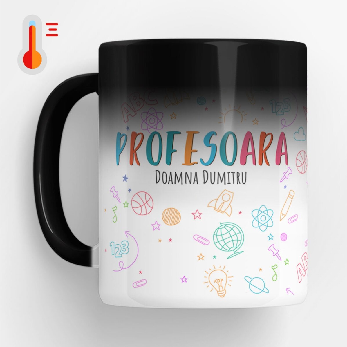 Cană termosensibilă personalizată cu text - Cana Profesorului