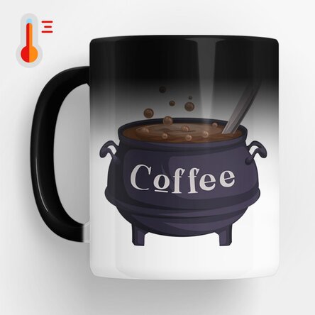 Cană termosensibilă personalizată cu text - Halloween Coffee