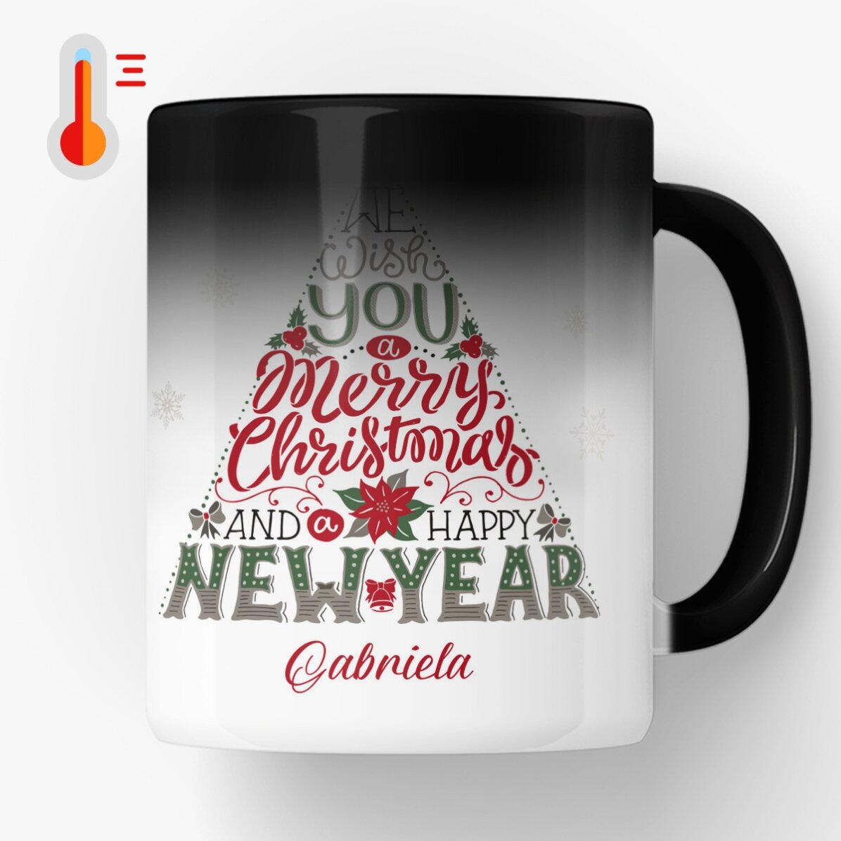 Cană termosensibilă personalizată cu text - Happy new year 