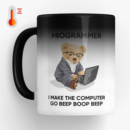 Cană termosensibilă personalizată cu text - I am a programmer