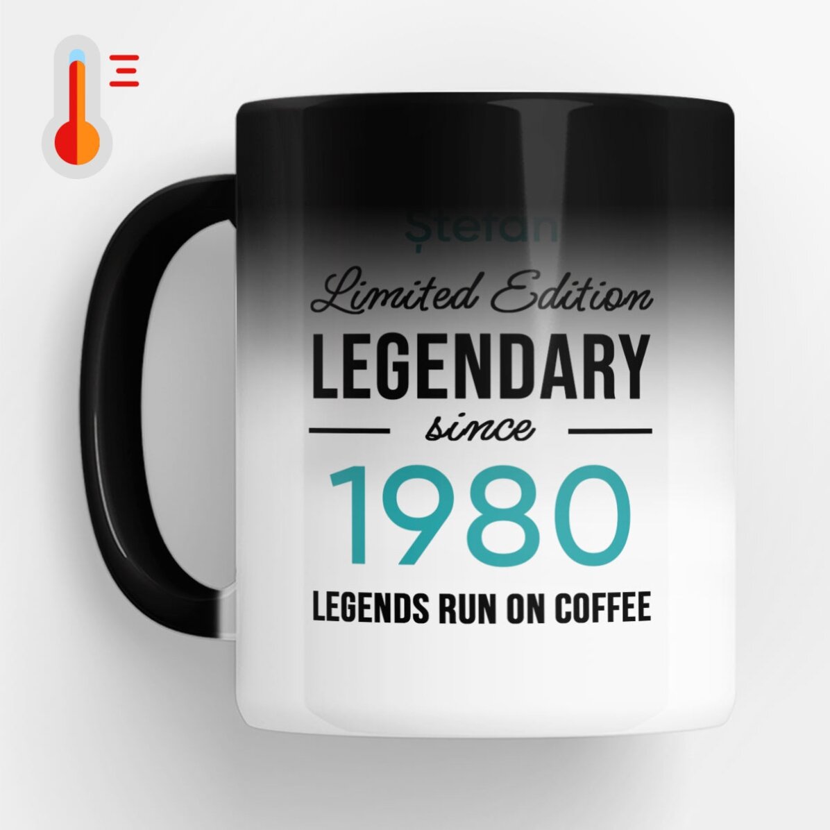 Cană termosensibilă personalizată cu text - Legendary