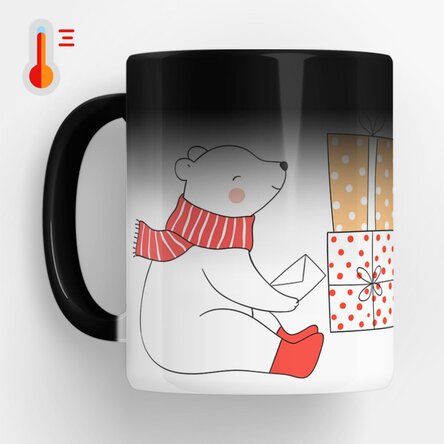 Cană termosensibilă personalizată cu text - Model Ursuleț