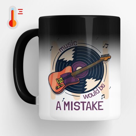 Cană termosensibilă personalizată cu text - Music