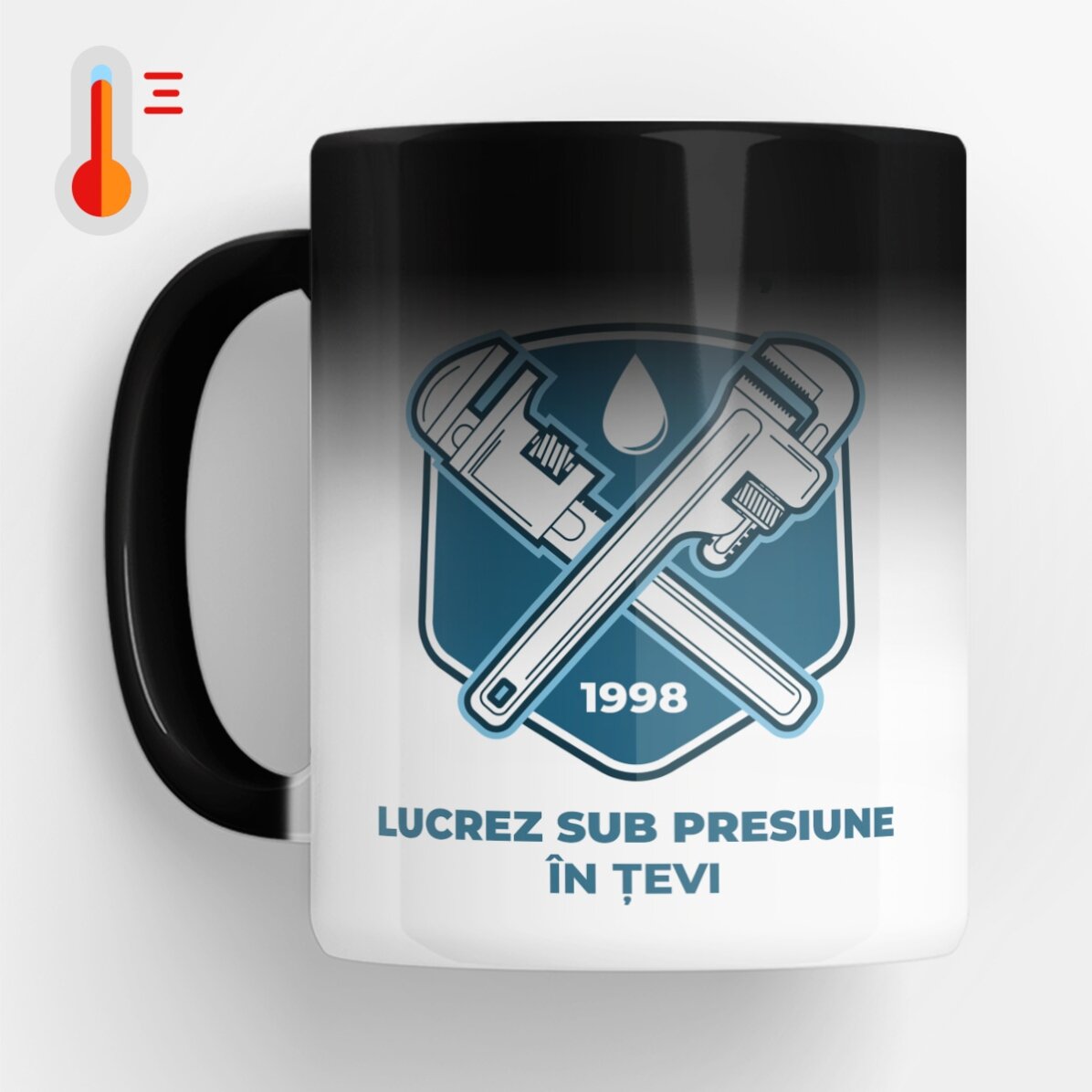 Cană termosensibilă personalizată cu text pentru instalatori - Chei reglabile