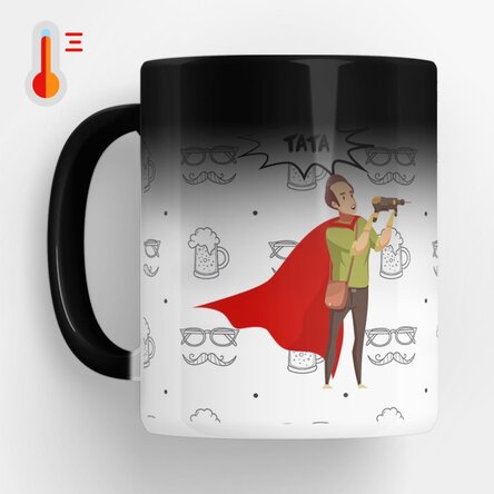 Cană termosensibilă personalizată cu text - Super Tata