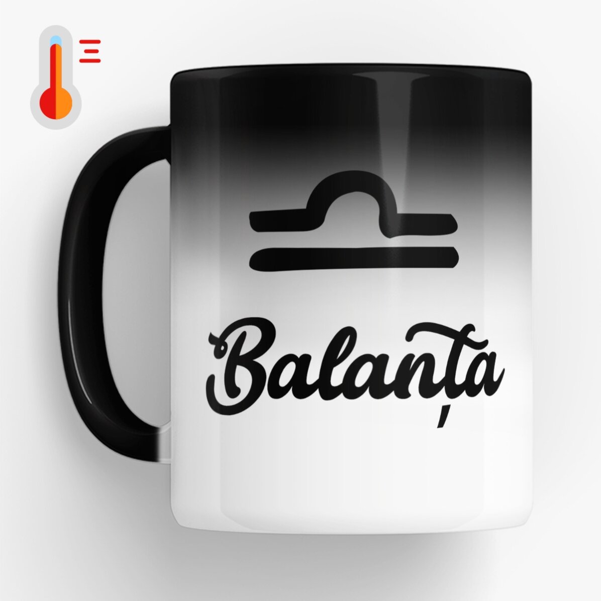 Cană termosensibilă zodiac personalizată cu poză și text - Balanță 