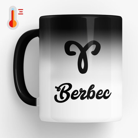 Cană termosensibilă zodiac personalizată cu poză și text - Berbec 