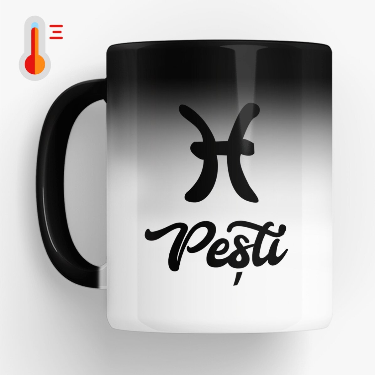 Cană termosensibilă zodiac personalizată cu poză și text - Pești