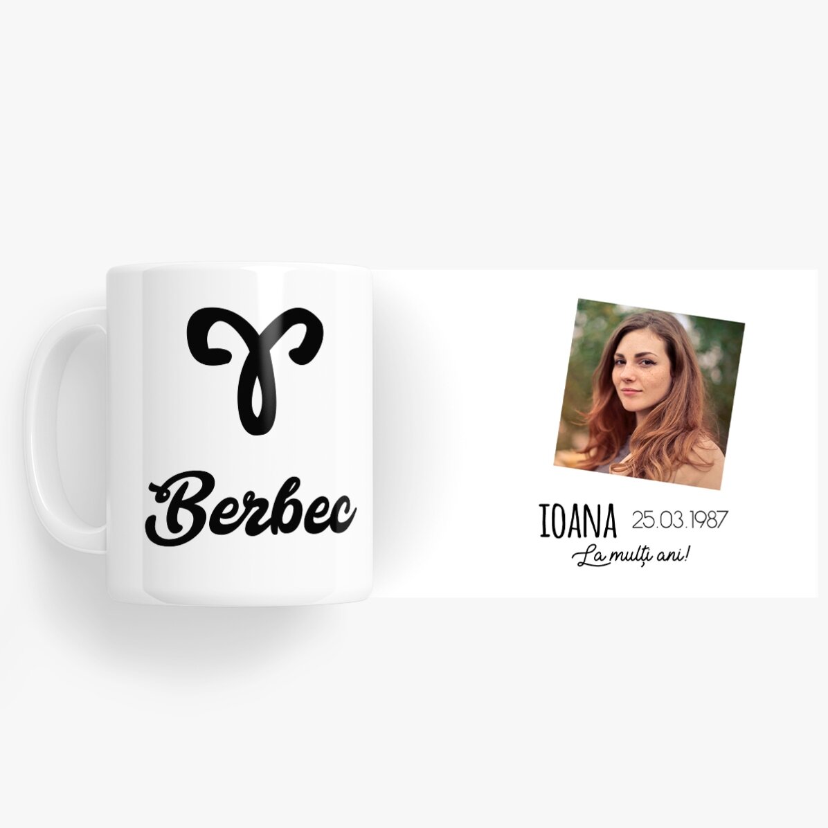 Cană zodiac personalizată cu poză și text - Berbec 
