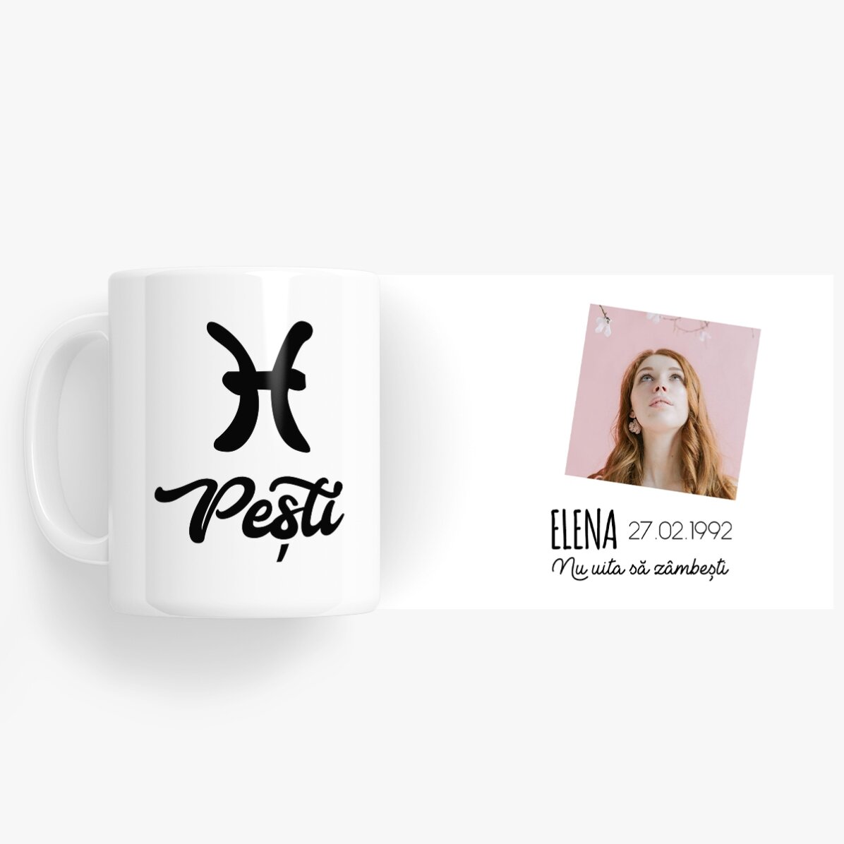 Cană zodiac personalizată cu poză și text - Pești
