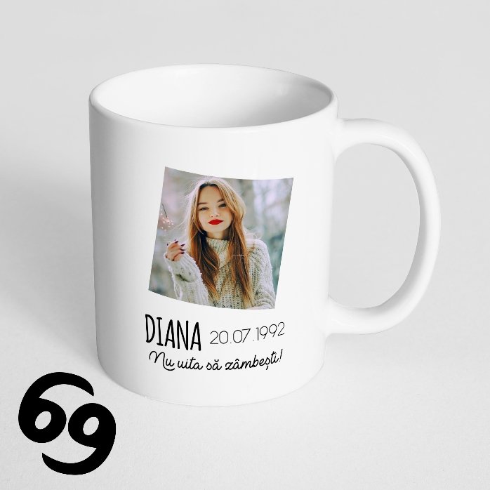 Cană zodiac personalizată cu poză și text - Rac