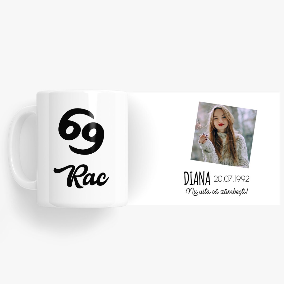Cană zodiac personalizată cu poză și text - Rac