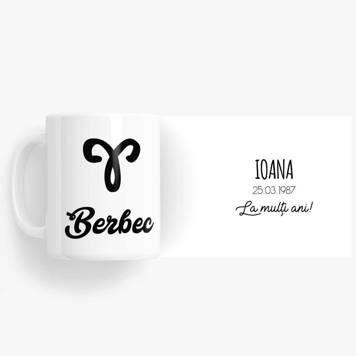 Cană zodiac personalizată cu text - Berbec
