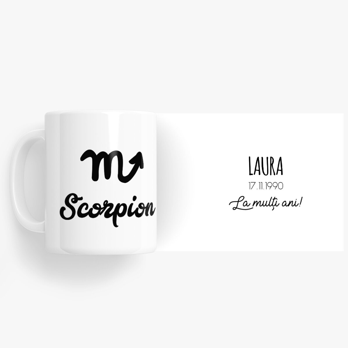 Cană zodiac personalizată cu text - Scorpion