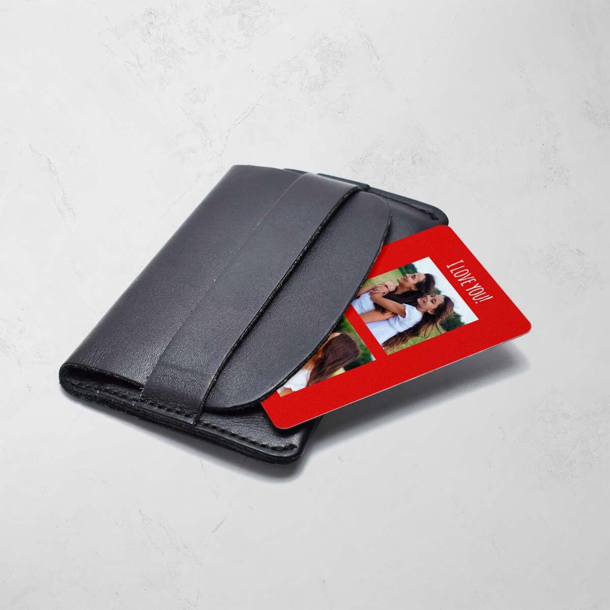 Card aluminiu personalizat față-verso cu 3 poze și mesaj