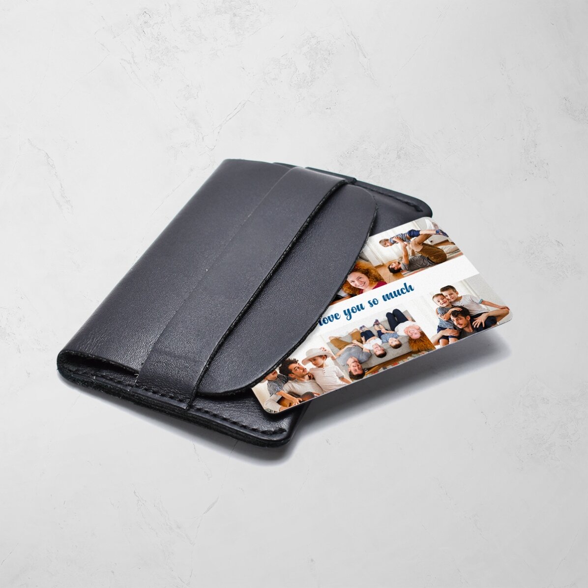 Card aluminiu personalizat față-verso cu 6 fotografii și mesaj