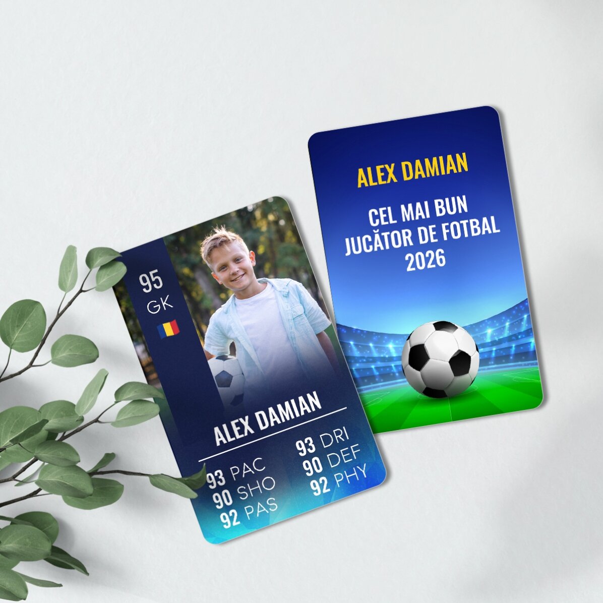 Персонализирана алуминиева карта от двете страни с послание и снимка – FIFA