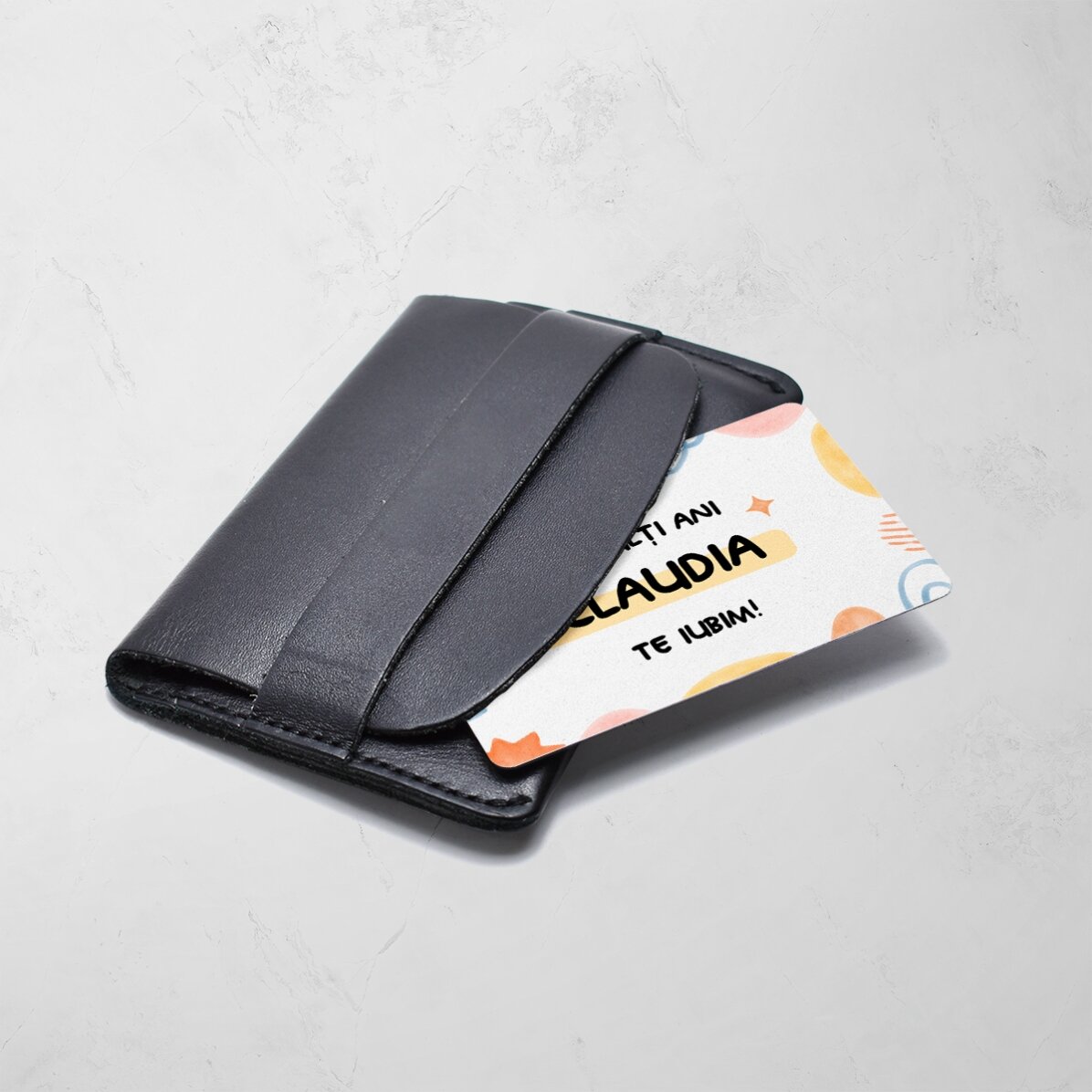 Card aluminiu personalizat față-verso cu mesaj și poză - Zi de naștere